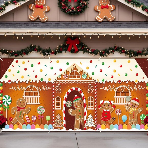 Other - 16 x 7Ft Christmas Garage Door Banner Decoration Magnetic Garage Door Covers Lar